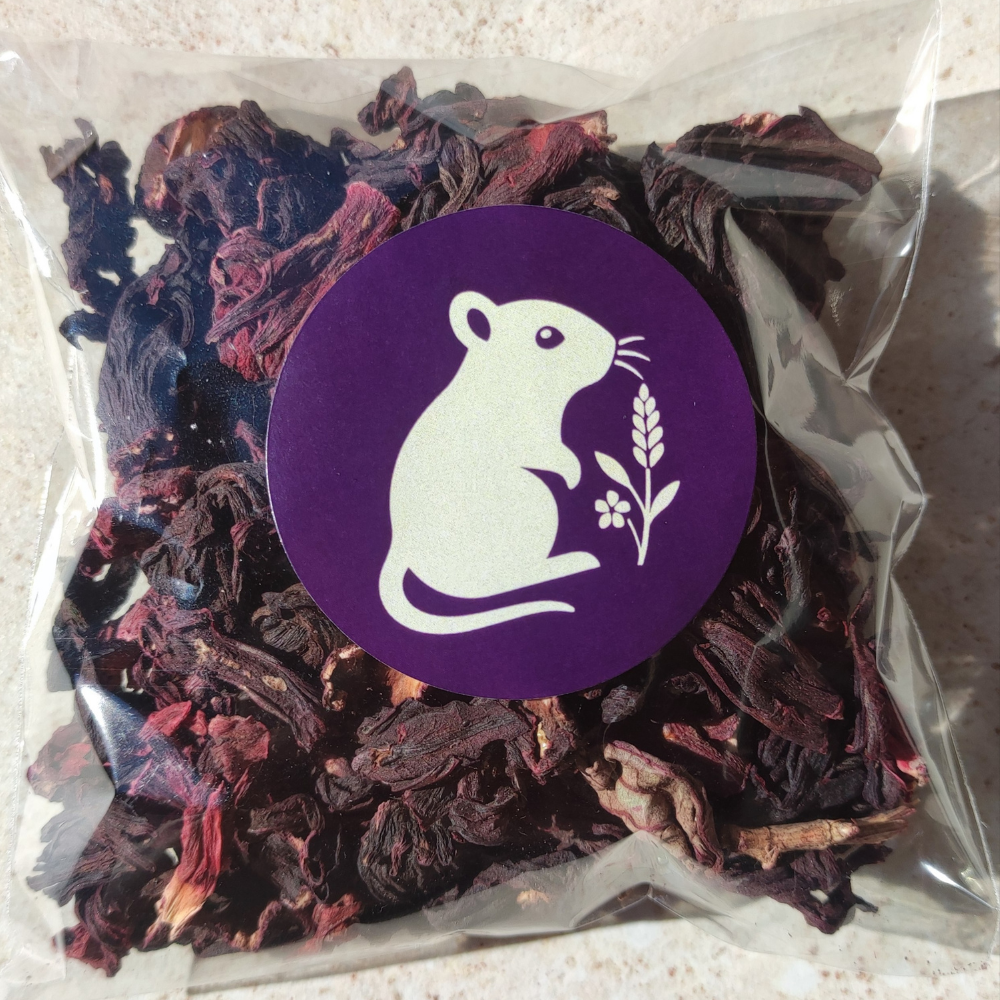 Fleurs d'hibiscus séchées 50 g – Enrichissement floral pour rongeurs